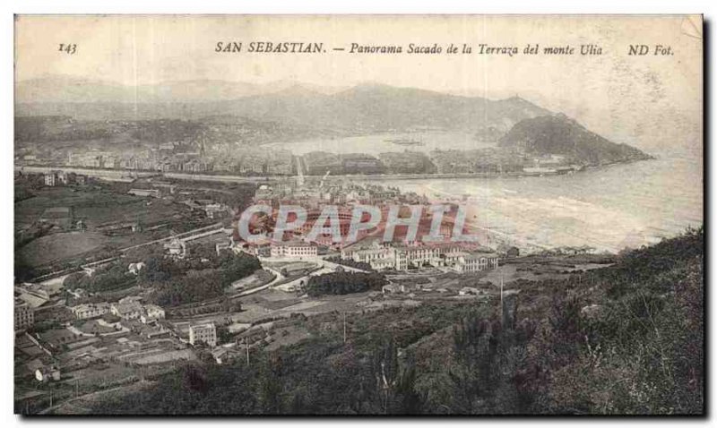 Spain Espana Spain San Sebastian Old Postcard Panorama Sacadi Terraza del mon...