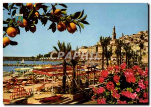 Postcard Moderne Menton News Beaches and Old Town