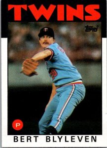 1986 Topps Baseball Card Bert Blyleven Minnesota Twins sk2611