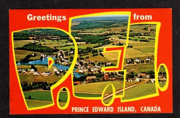 PEI Greeting Prince Edward Island Large Letter Postcard PC