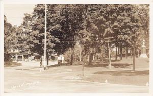 Union ME Store Fronts Statue Union Common RPPC Postcard