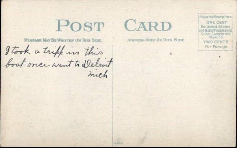 Steamship SS Western States Steaming c1910 Postcard - Detroit? 