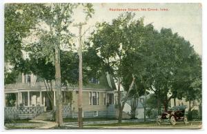 Residence Street Scene Car Ida Grove Iowa 1915 postcard