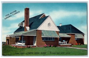 Otis Woven Awning Fabrics House Both Side Alike Advertising Vintage Postcard