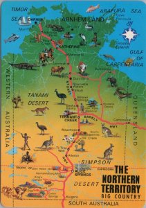 Maps Postcard - Map of The Northern Territory, Big Country, Australia  RR23481