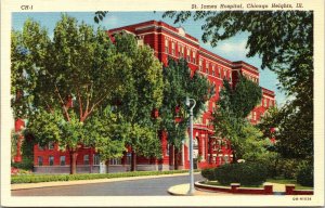 Postcard Illinois Chicago Heights St. James Hospital Curt Teich LINEN 1940 V24