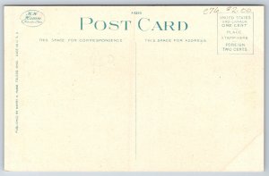 Piqua Ohio~US Post Office & Main Street~1920s Postcard