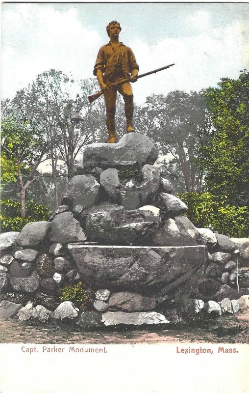 Pre 1907 Captain Parker Monument, Lexington, Mass UDB Postcard