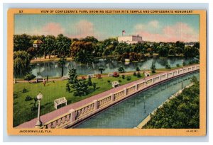 Vintage Confederate Park Jacksonville Flordia. Postcard P114E