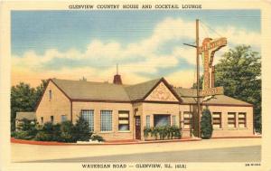 Linen Roadside Postcard Glenview IL Country House Restaurant & Cocktail Lounge