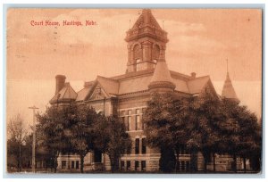 1907 Court House Exterior Building Hastings Nebraska NE Vintage Antique Postcard 