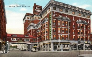 Vintage Postcard Post Tavern Cereal Food Center Industry Battle Creek Michigan