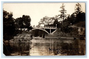 c1910's View Of Gorge Bridge Victoria B.C. Canada RPPC Photo Antique Postcard