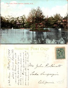 Halifax NS Lake Public Gardens Postcard Used (43255)