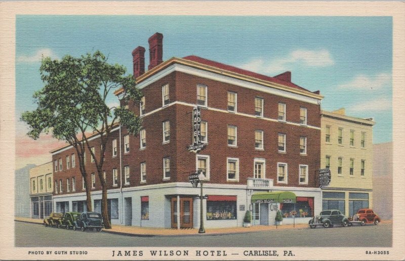 Postcard James Wilson Hotel Carlisle PA