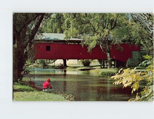 Postcard Bogert's Covered Bridge Allentown Pennsylvania USA