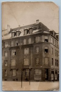 North Rhine-Westphalia Germany Postcard Building in Duisburg 1909 RPPC Photo