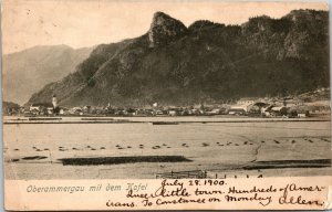 Oberammergau with the Kofel Germany Postcard UND 1900