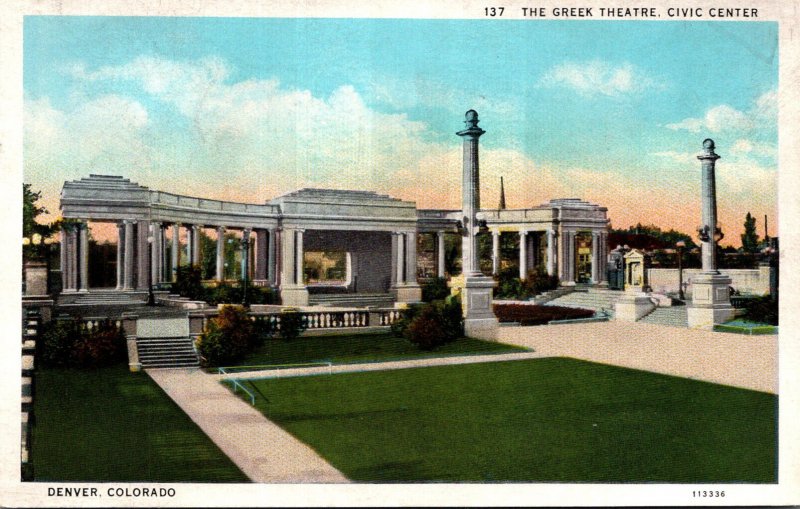 Colorado Denver Civic Center The Greek Theatre Curteich