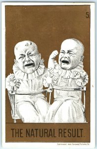 1882 Chicago Picture Co Marriage Series #5 Result - Crying Babies Trade Card C30