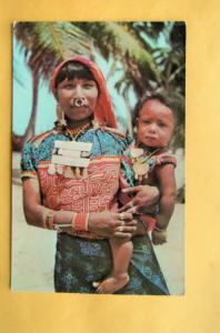 Kuna Indian Woman With Son, San Blas Islands Postcard, Central  America, Panama