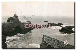 Old postcard Biarritz Low Pyr The Rock of the Virgin