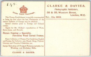 London England c1910 Postcard Clarke & Davis Photographic Publishers