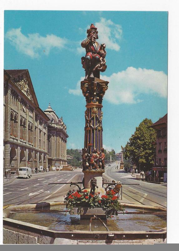 Switzerland Berne Ogre Fountain Kindifresserbrunnen Vintage Postcard 4X6