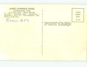 Pre-1980 JAMES LAWRENCE MOTEL Lawrenceburg Tennessee TN M4525