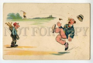 493094 COMIC Caddy Boy GOLF Sport Vintage postcard