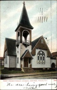 Central Falls Rhode Island RI Presbyterian Church c1910 Vintage Postcard