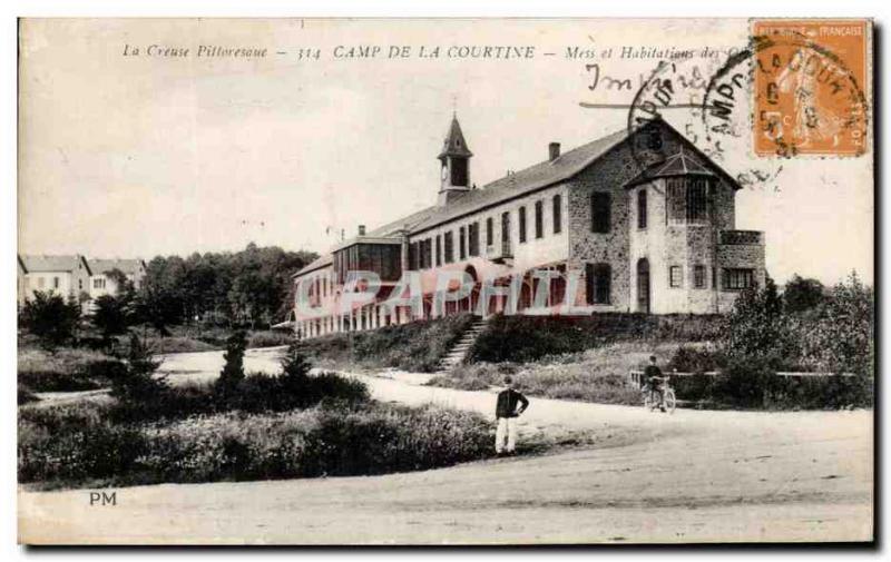 Old Postcard Camp De La Courtine houses and Army Mess