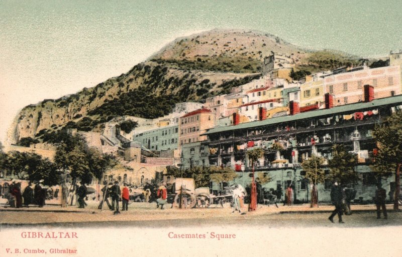 Vintage Postcard Gibraltar Casemates Square V. B. Cumbo Gibraltar