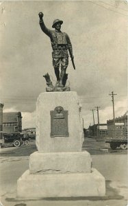 Postcard RPPC 1920s WW1 Military war monument Street Scene 23-11271