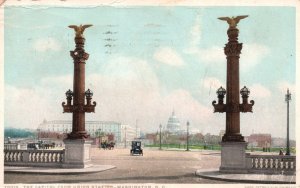 Vintage Postcard 1916 The Capitol Building From Union Station Washington D.C.