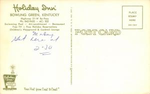 Bowling Green Kentucky 1960s Postcard Holiday Inn Swimming Pool 