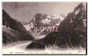 Chamonix Old Postcard Sea ice and Flegere