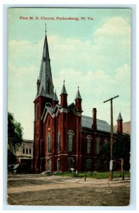 1920 First Methodist Church Parkersburg West Virginia WV Postcard 