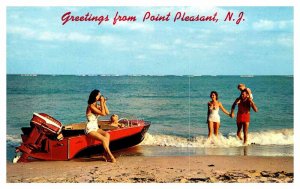 Postcard BEACH SCENE Point Pleasant New Jersey NJ AS0120