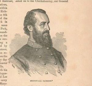 Circa 1890's Stonewall Jackson Victorian Engraving 2v1-76a