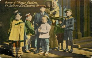 Postcard San Francisco Chinatown Group of Chinese Children