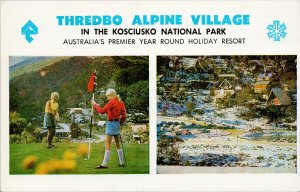 Australia Thredbo Alpine Village Kosciusko National Park Golfing Postcard C7