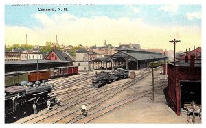 New Hampshire Concord Boston & Maine Railroad Station with Trains