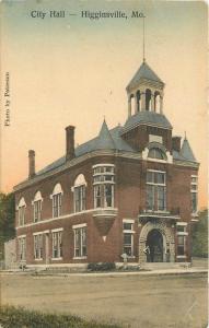 1912 City Hall Higginsville Missouri Peterson RPPC real photo postcard 527