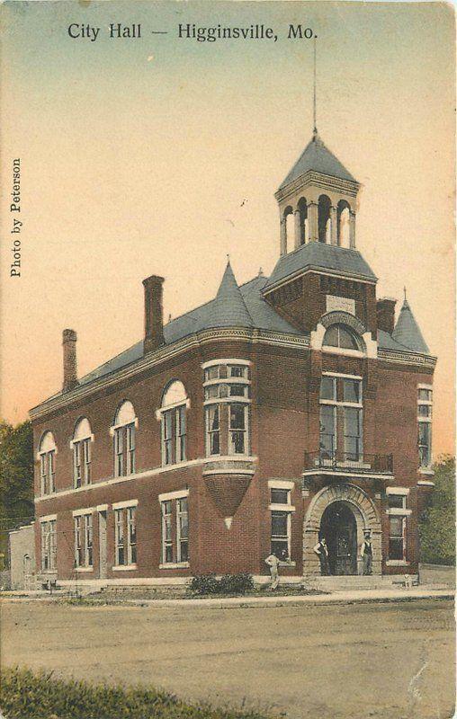 1912 City Hall Higginsville Missouri Peterson RPPC real photo postcard 527