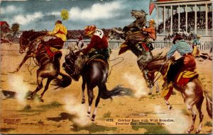 Vtg Cheyenne Wyoming WY Cowboy Race Wild Broncos Frontier Day 1909 Postcard