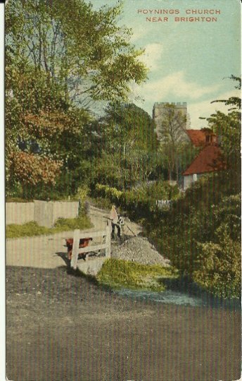 The Brighton Palace Series Poynings Church Near Brighton -Early 1920's Vintage