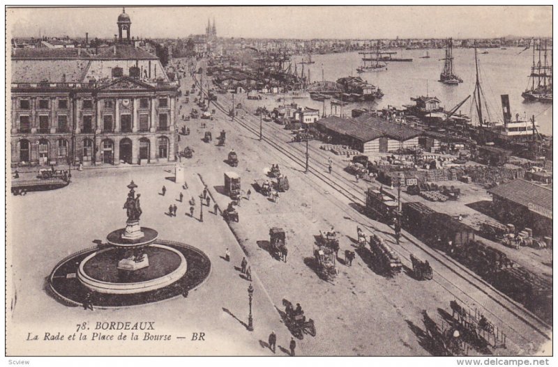 BORDEAUX, Gironde, France, 1900-1910's; La Rade El La Place De La Bourse