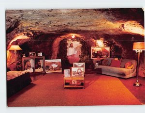 Postcard Living room & Mr. Christensen's paintings, Hole N' The Rock Home, Utah