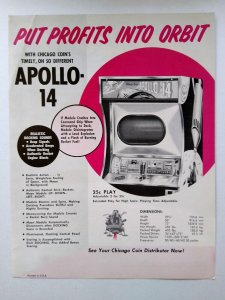 Apollo 14 Arcade Flyer Rockets Moon Landing Space Ship Retro Chicago Coin 1972